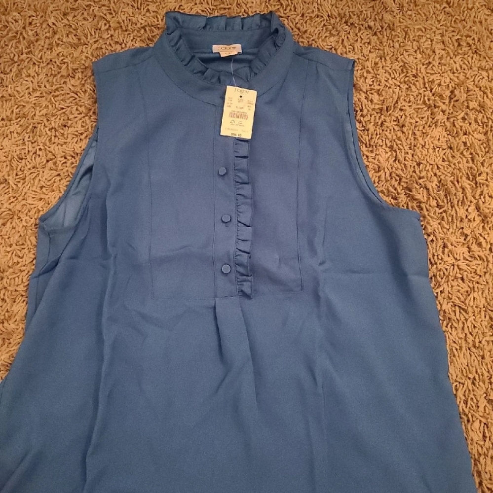 J.Crew Womens Blue Sleeveless Blouse size 10